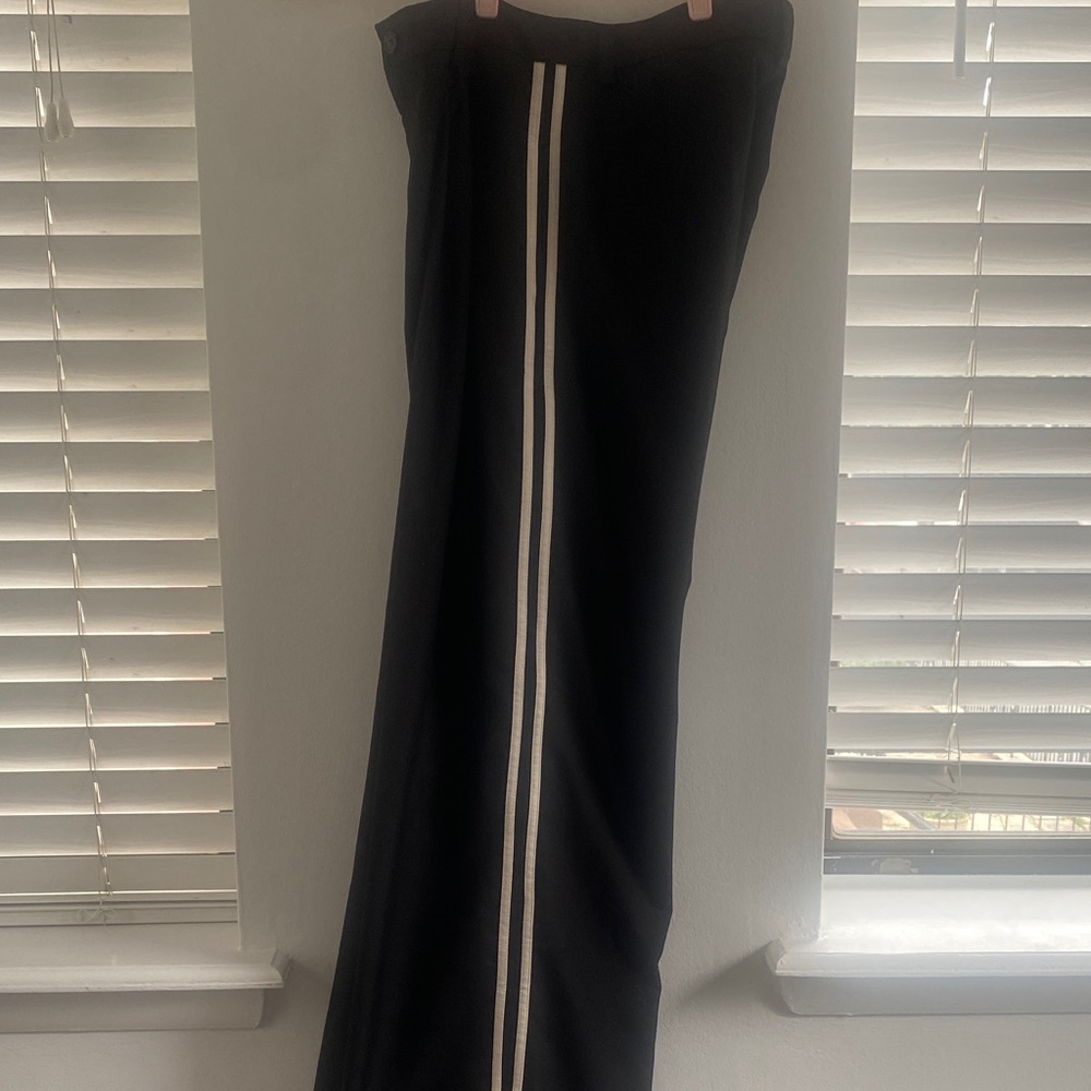 Black Track Pants with White Side Stripes - Picture 11 of 12